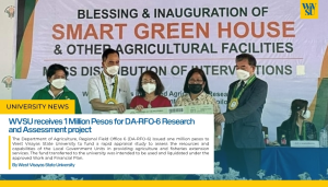 WVSU receives 1 Million Pesos for DA-RFO-6 Research and Assessment project