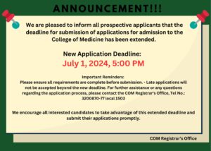 Announcement-College of Medicine