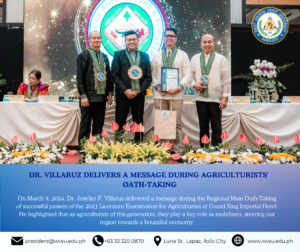 Dr. Villaruz delivers a message during agriculturists’ oath-taking