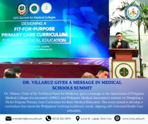 Dr. Villaruz gives a message in medical schools summit