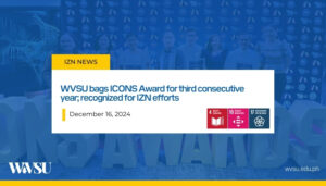 WVSU bags ICONS Award for third consecutive year; recognized for IZN efforts