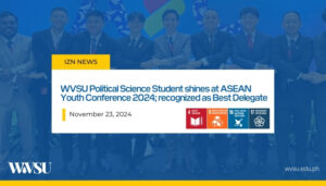 WVSU Political Science Student shines at ASEAN Youth Conference 2024; recognized as Best Delegate
