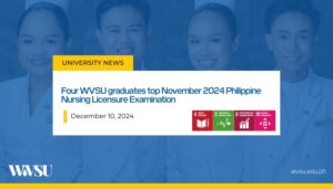 Four WVSU graduates top November 2024 Philippine Nursing Licensure Examination