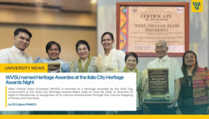 WVSU named Heritage Awardee at the Iloilo City Heritage Awards Night
