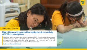Filipino literary writing competition highlights culture, creativity at WVSU University Days